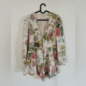 Zimmermann Feather Linen Playsuit - size 1